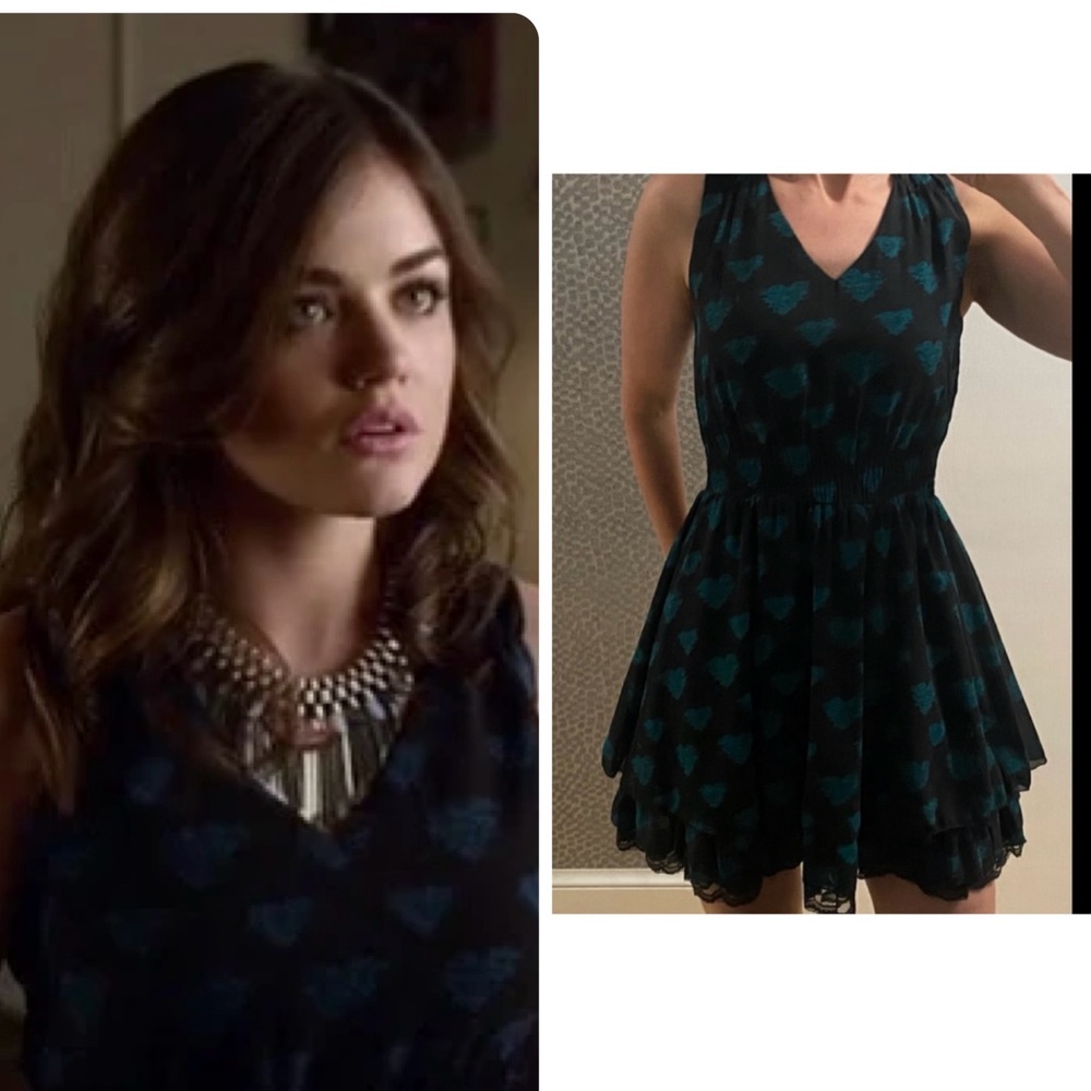 Bar III Black and Teal Mini Dress